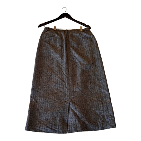 LL Bean Herringbone Tweed Wool Skirt - Picture 5 of 7